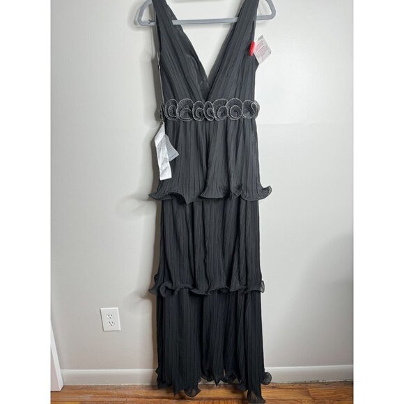 Mac Duggal 49281 Black Tiered Formal Pleated Evening Gown Dress Size 2 NWT - Picture 8 of 8